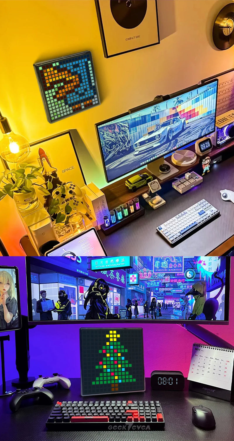 DIY LED Pixel Display RGB LED Panel Lamp Programmable Pixel Art Digital Light Display with APP Control Creative Display Screen