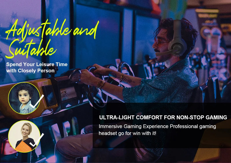 Wired Gaming Headset with Mic Noise Isolating Over-Ear, PC/PS4/PS5/Xbox Compatible, Volume Control, 3.5mm Audio Jack