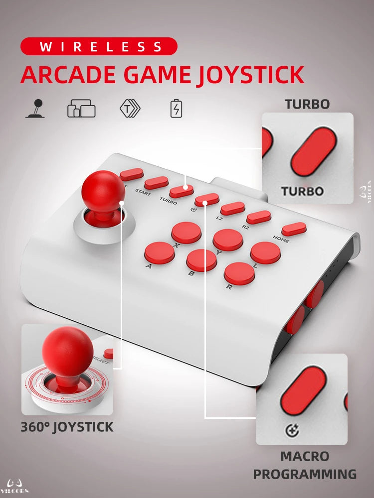 Arcade Joystick Wireless Gaming Controller for PC/Android/ios/Switch/PS3/PS4 Fighting Stick For Street Fighter/Mame
