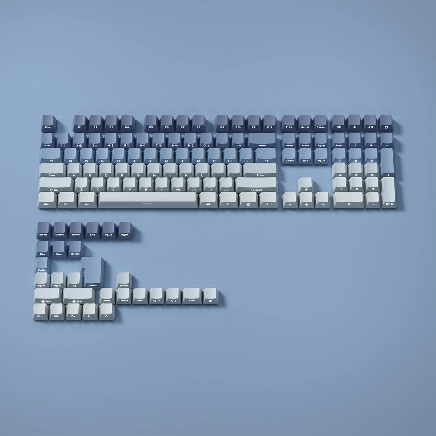 130 keys Gradient Keycaps Side Printed  PBT Double Shot OEM Profile for MX Switches Gaming Keyboard key caps