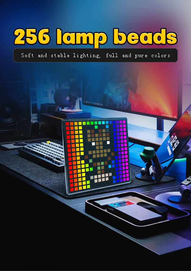 DIY LED Pixel Display RGB LED Panel Lamp Programmable Pixel Art Digital Light Display with APP Control Creative Display Screen