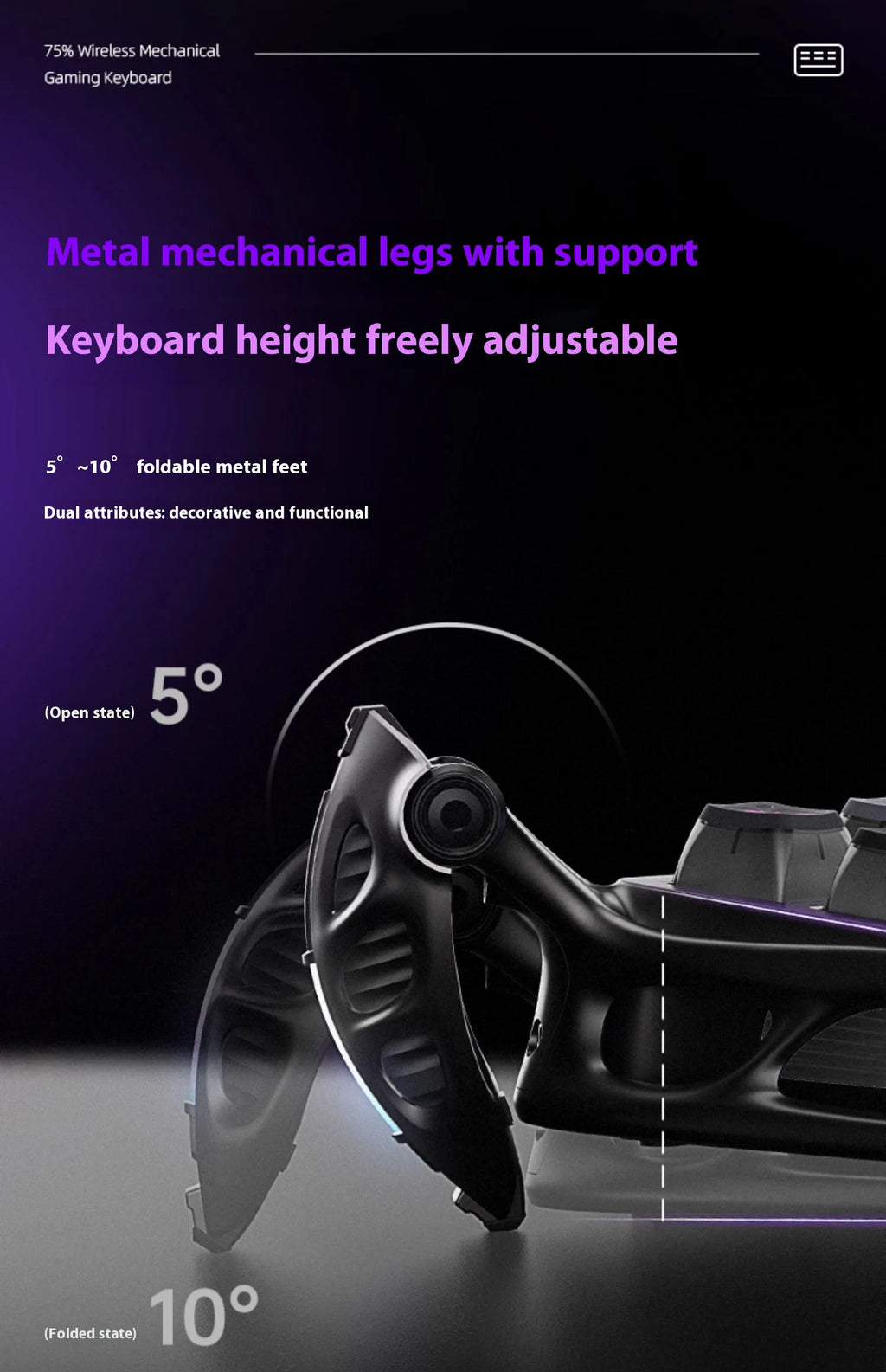 Gravastar 75k1pro Mechanical Keyboard Wireless Gaming Esports Professionali Keyboard Aluminum Customization Computer Peripherals