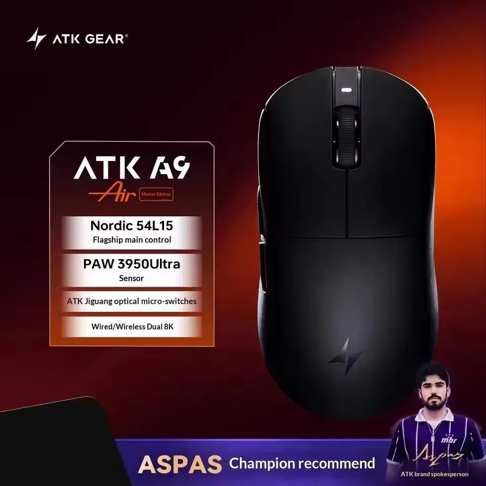 ATK A9 Ultimate | Lightweight Wireless Gaming Mouse | PAW3950 & 8KHz Polling