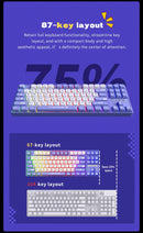 Ajazz AK870MC Wired Mechanical Gaming Keyboard 75% Layout Hot Swap Keyboards 87 Keys Red Brown Switch for Laptop Desktop PC