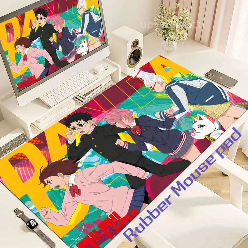Dandadan Ayase Momo Okarun Takakura Ken Mouse pad Table Mat Gaming XXL Anime Dan da dan Mousepad Keyboard Carpet Desktop Mat