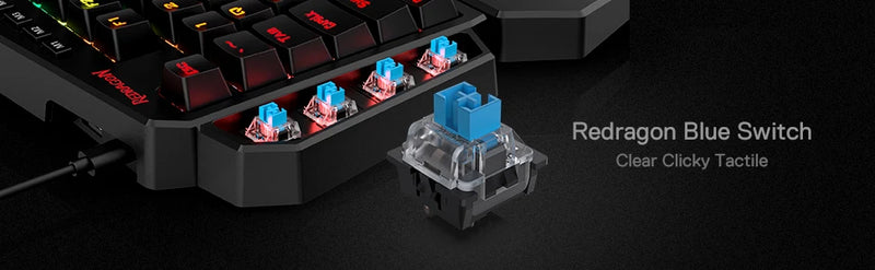 Redragon K585 DITI One-Handed RGB Mechanical Gaming Keyboard,Wrist Rest 42 Keys Type-C Professional Gaming Keypad Hot-Swappable