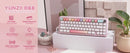 YUNZII B68 Wireless Mechanical Gaming Keyboard, Tri-Mode Hot Swappable Cute Gasket Mounted Creamy Keyboard for Win/Mac,