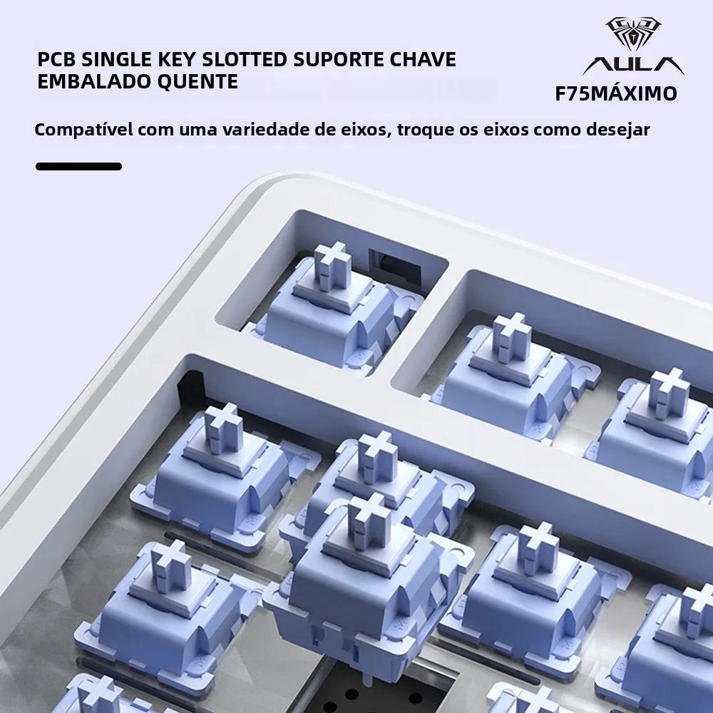 AULA F75 MAX Gaming Mechanical Keyboard 75% Wired/Bluetooth/2.4G Hot-Swap RGB E-sports Keyboard with TFT Screen for PC/Mac  ﻿