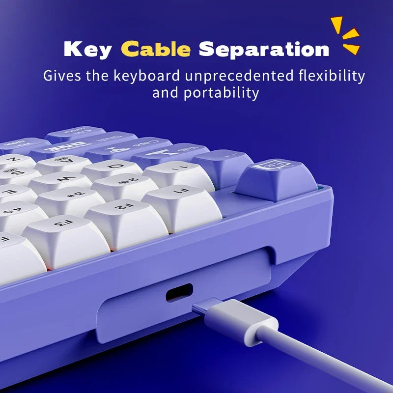 Ajazz AK870MC Wired Mechanical Gaming Keyboard 75% Layout Hot Swap Keyboards 87 Keys Red Brown Switch for Laptop Desktop PC